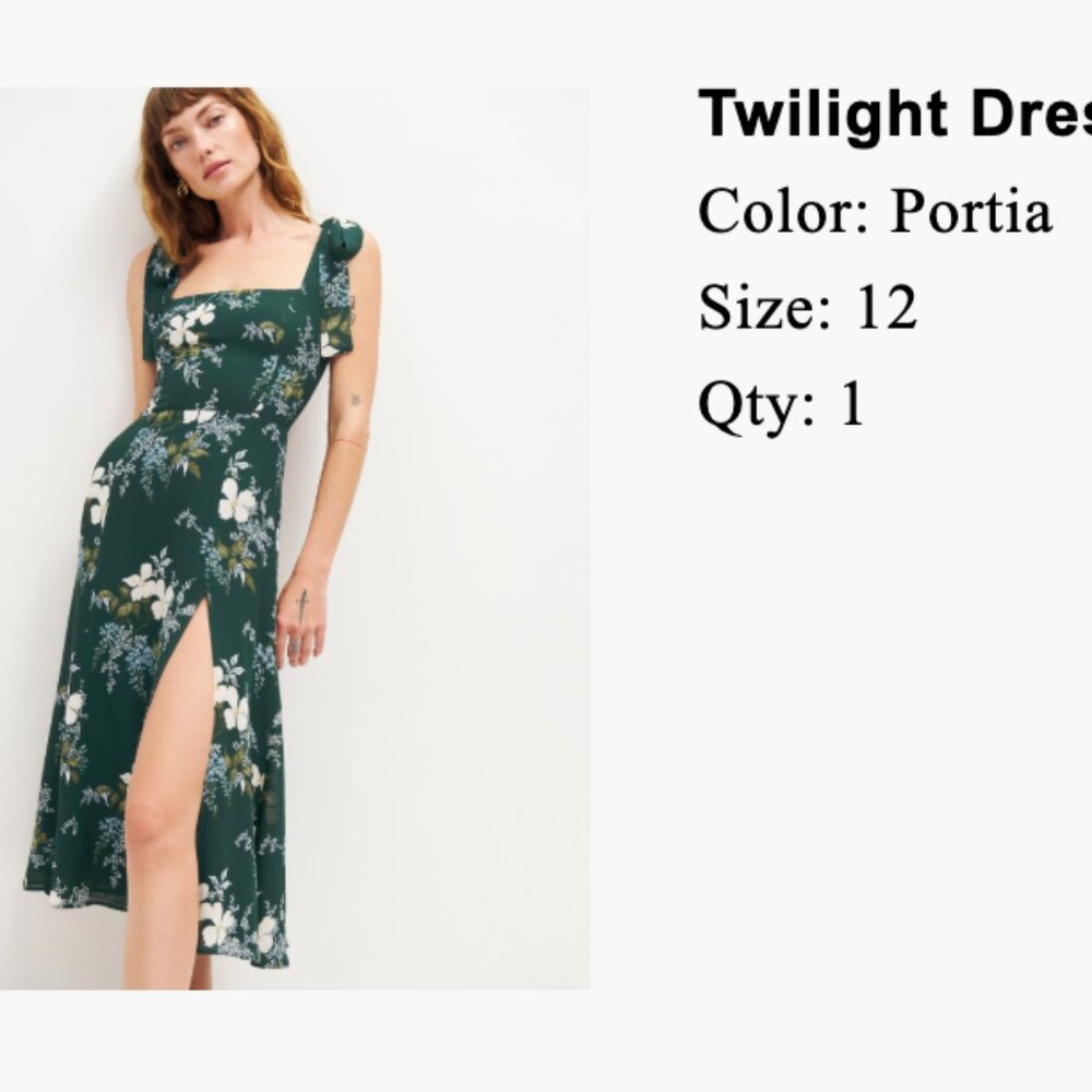 Reformation Twilight Dress Floral Size 12